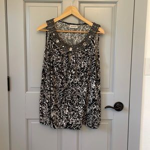 Avenue beaded sleeveless top